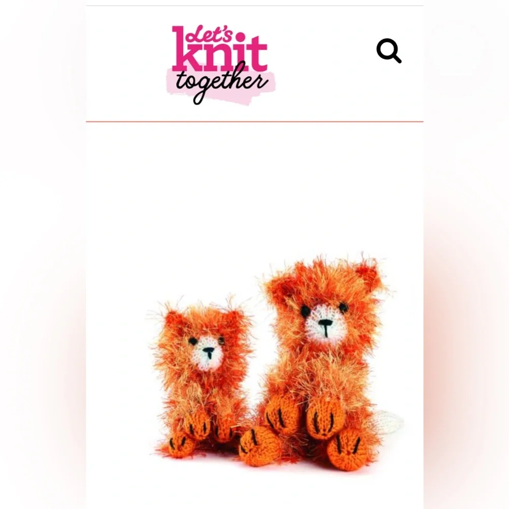 NEW Let’s Knit Tom the Cat Ronald the Kitten Eyelash Yarn and pattern gift ideas